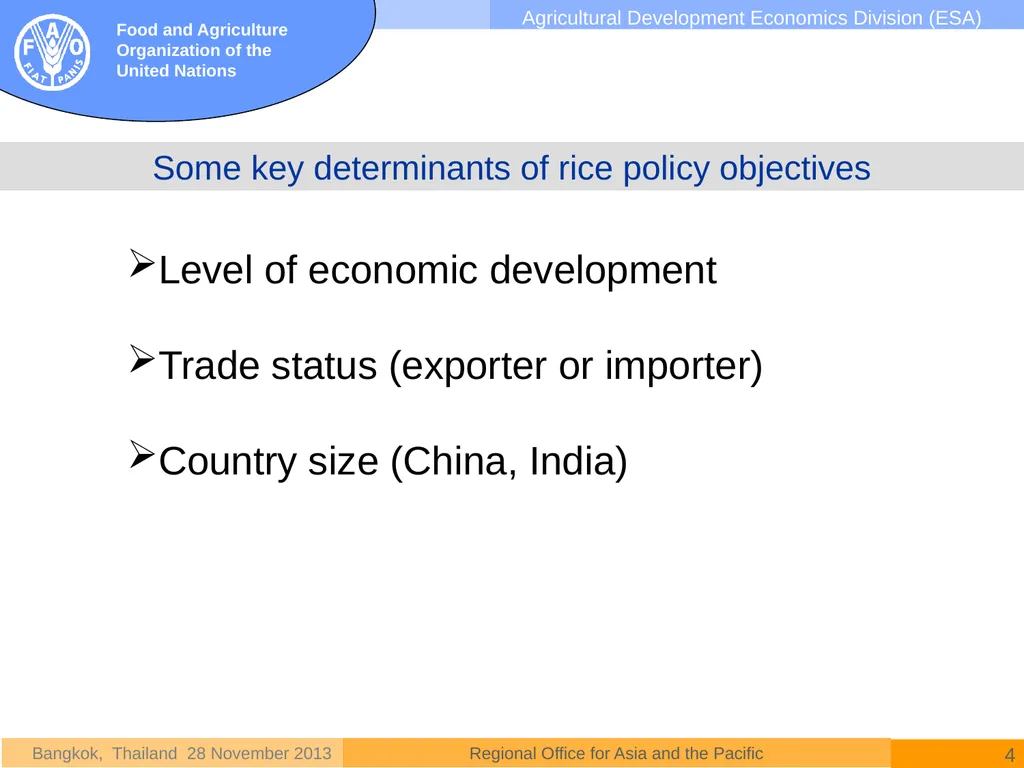 National rice policies in Asia David Dawe - slide 4 of 15