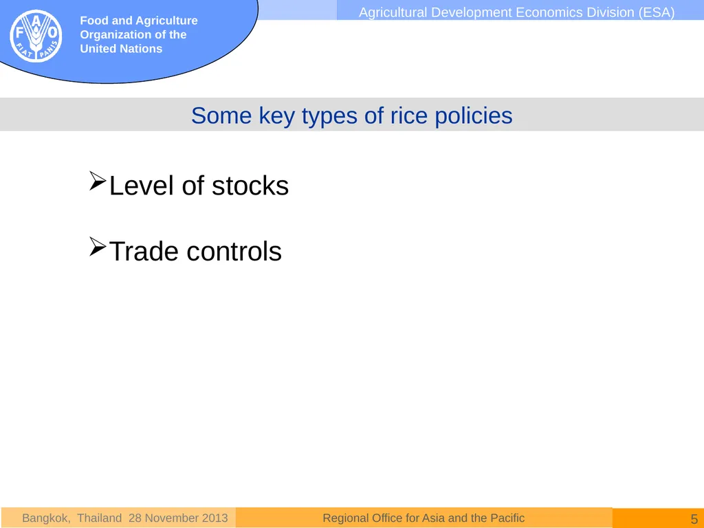 National rice policies in Asia David Dawe - slide 5 of 15