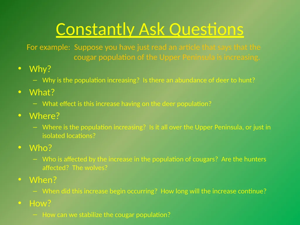 Critical Thinking “The important thing is not to - slide 9 of 17