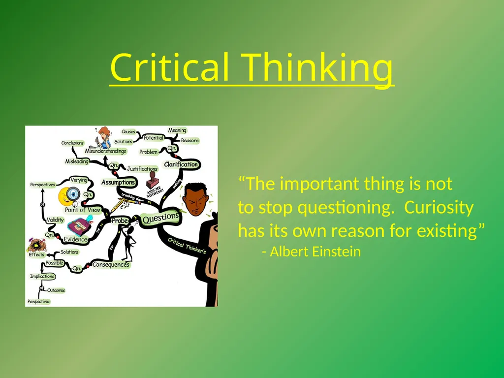 Critical Thinking “The important thing is not to - slide 1 of 17