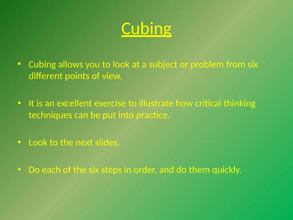 Critical Thinking “The important thing is not to - slide 12 of 17