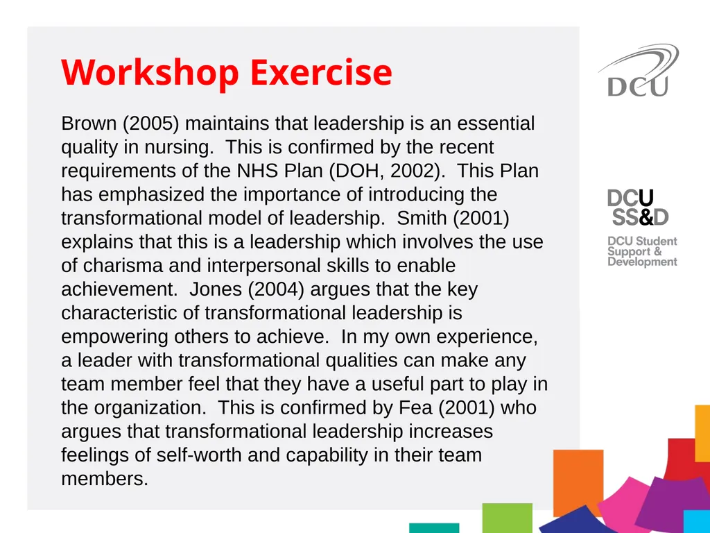 DCU Student Learning Critical Writing for MA - slide 19 of 20