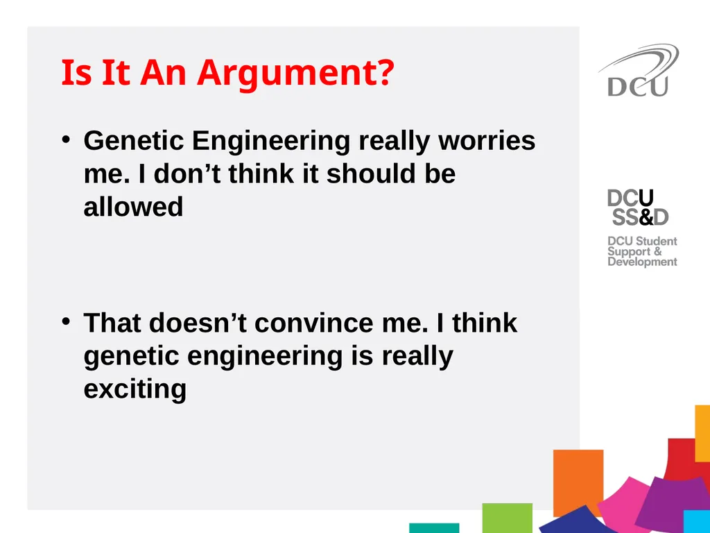 DCU Student Learning Critical Writing for MA - slide 6 of 20