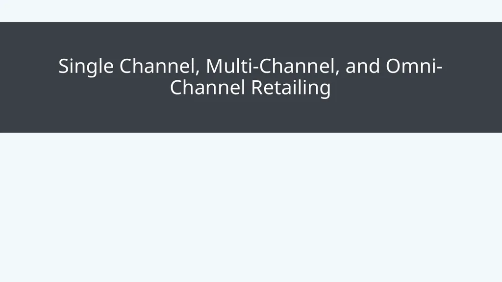 Retail Management Module 3: Multichannel Retail - slide 2 of 25