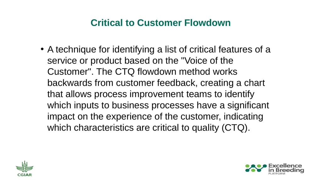 Critical to Customer Who is the Customer? Who is - slide 3 of 9