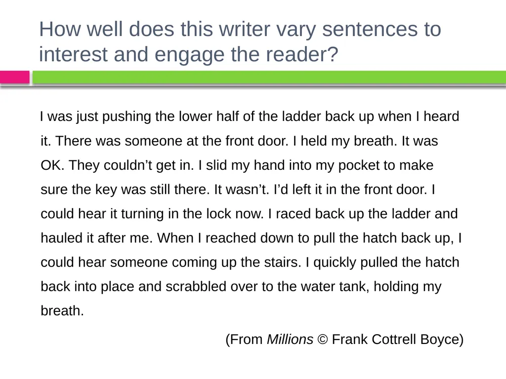 SENTENCE BUILDING Using sentences to interest and - slide 11 of 14