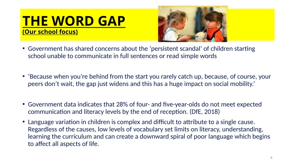 Narrowing the Gap in Early Years Closing the gap - slide 6 of 17