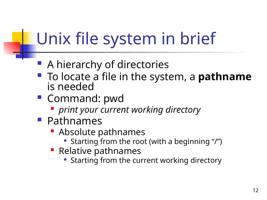 1 SEEM3460 Tutorial Unix Introduction 2 - slide 12 of 19