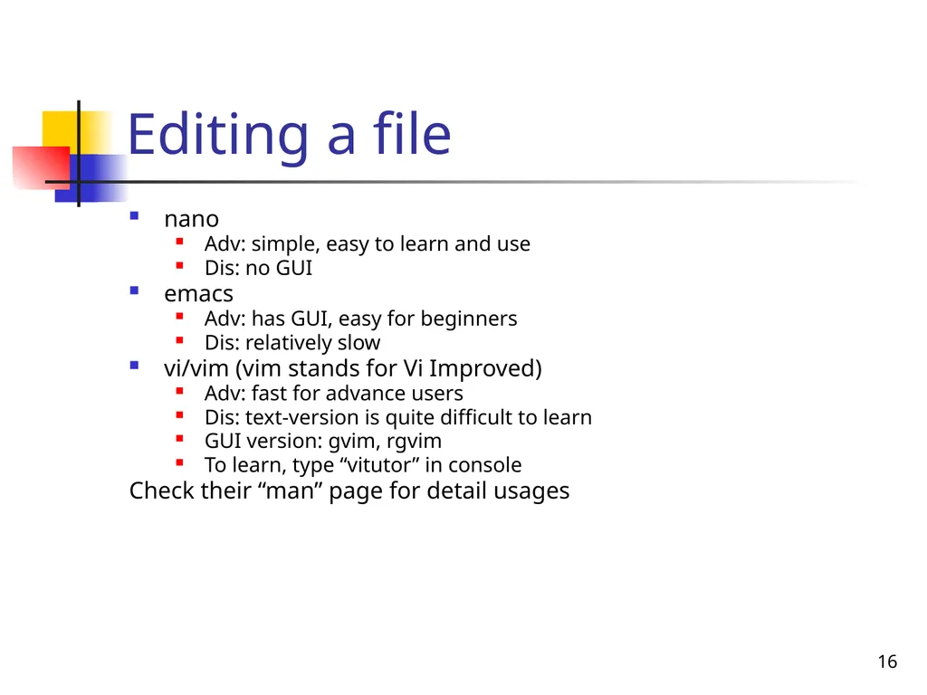 1 SEEM3460 Tutorial Unix Introduction 2 - slide 16 of 19
