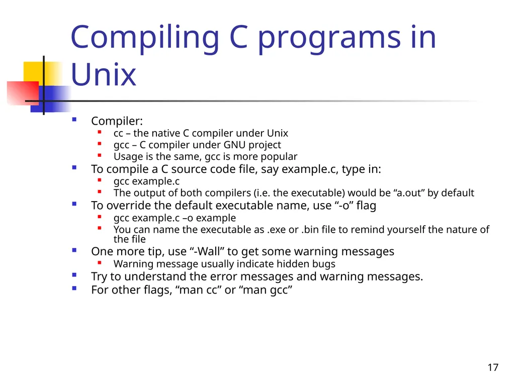 1 SEEM3460 Tutorial Unix Introduction 2 - slide 17 of 19