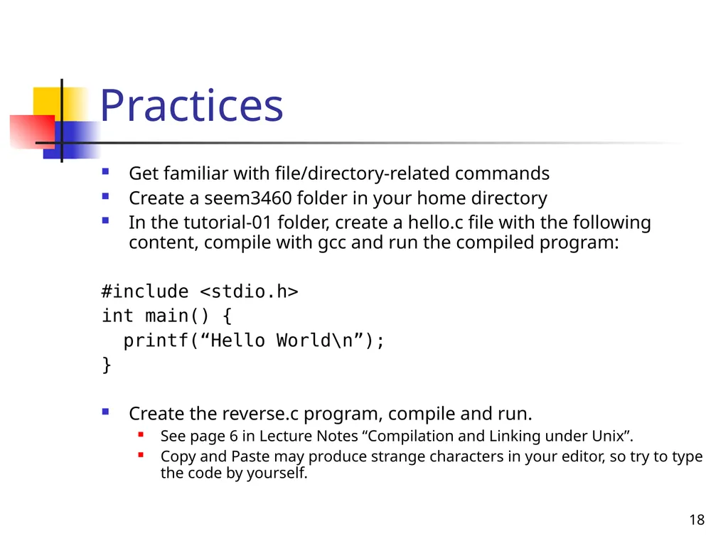 1 SEEM3460 Tutorial Unix Introduction 2 - slide 18 of 19