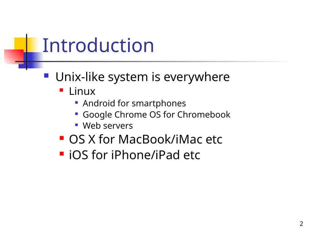 1 SEEM3460 Tutorial Unix Introduction 2 - slide 2 of 19