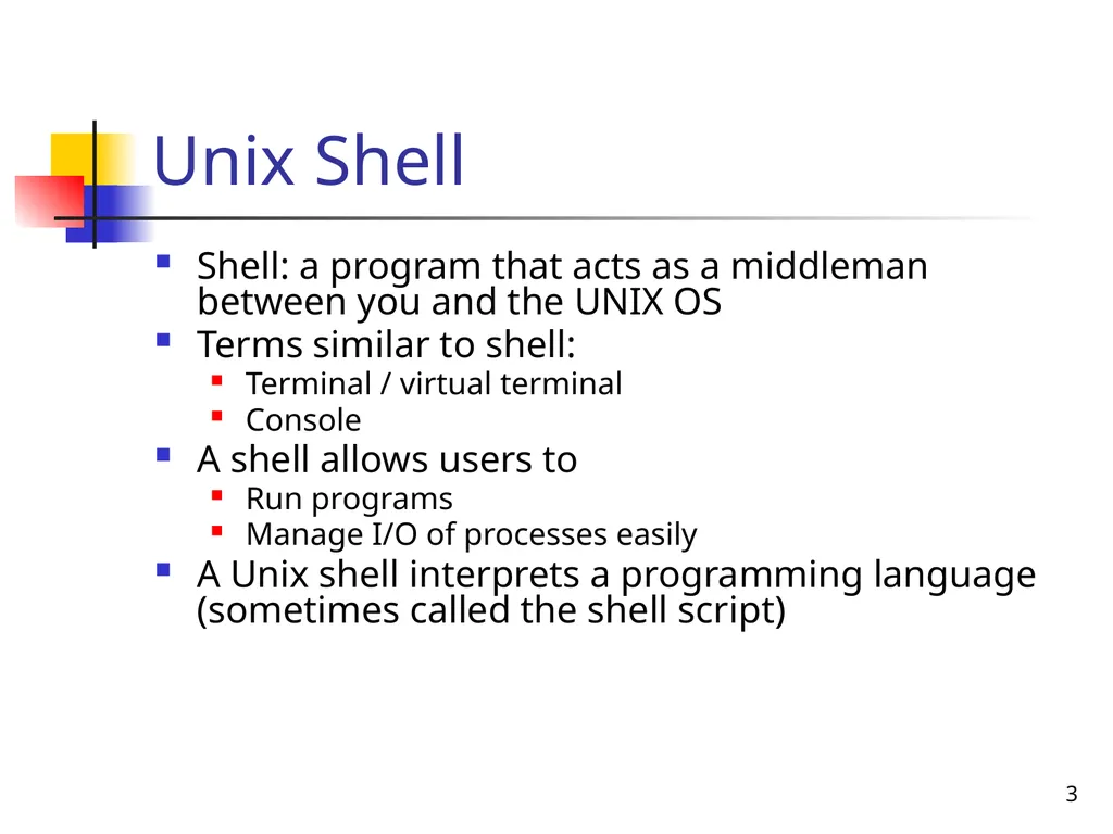 1 SEEM3460 Tutorial Unix Introduction 2 - slide 3 of 19