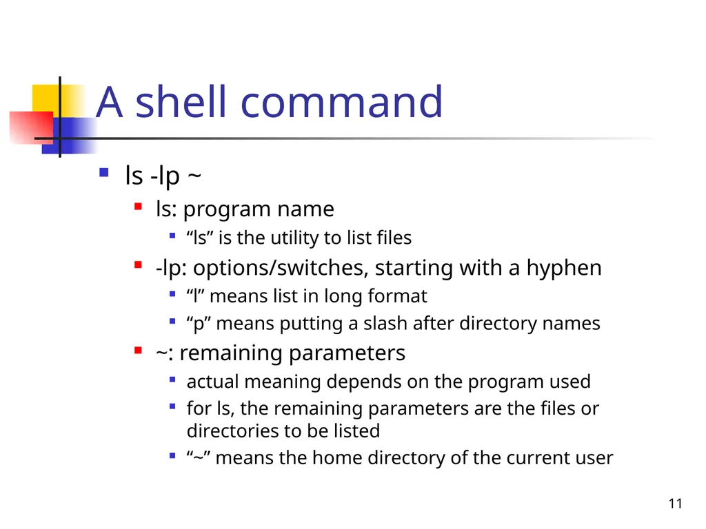 1 SEEM3460 Tutorial Unix Introduction 2 - slide 11 of 19