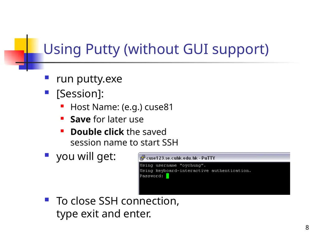1 SEEM3460 Tutorial Unix Introduction 2 - slide 8 of 19