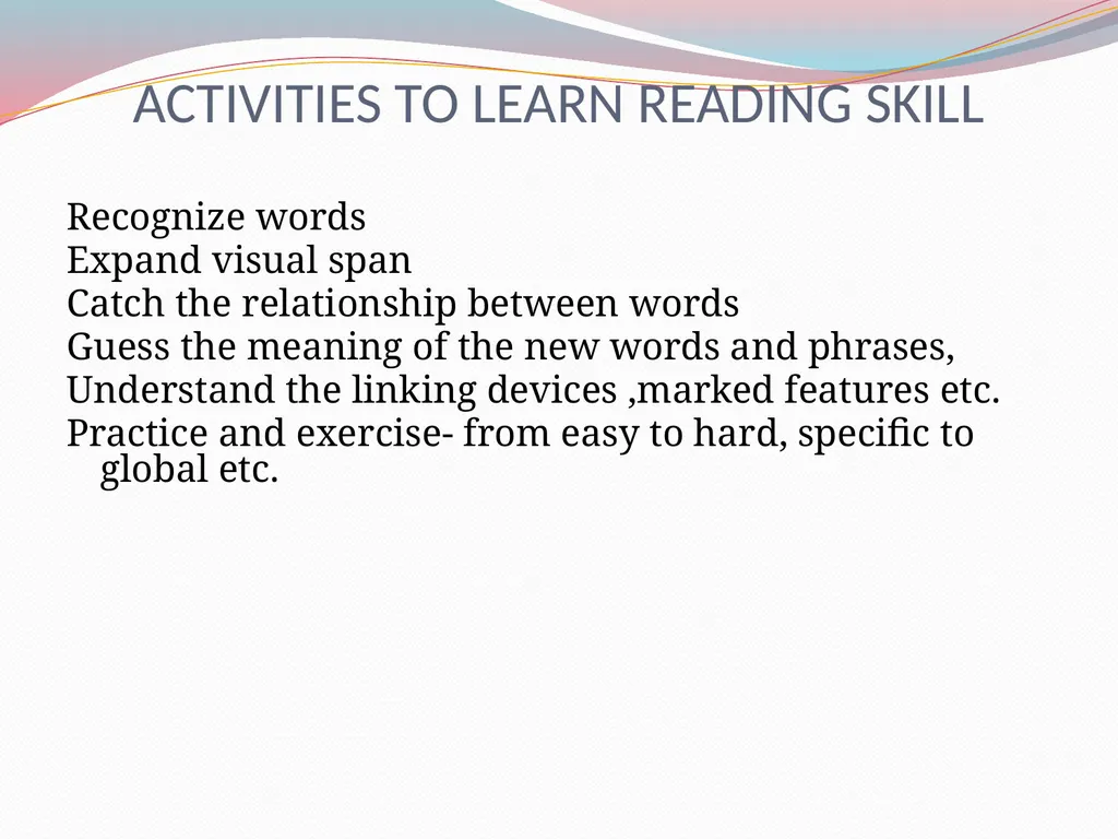 Ways we read… skimming extensive intensive - slide 4 of 13