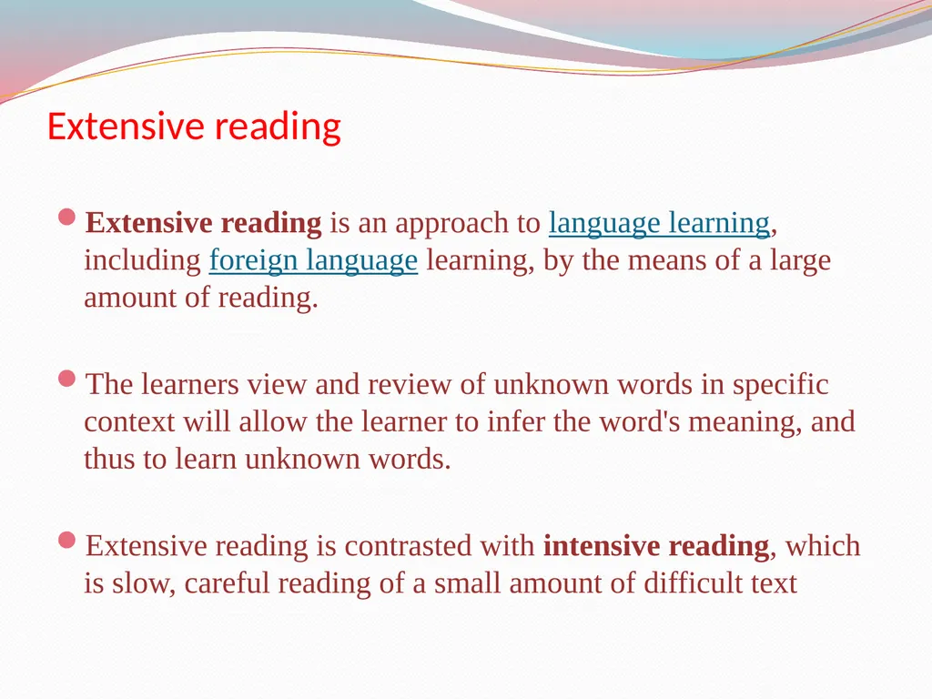 Ways we read… skimming extensive intensive - slide 9 of 13