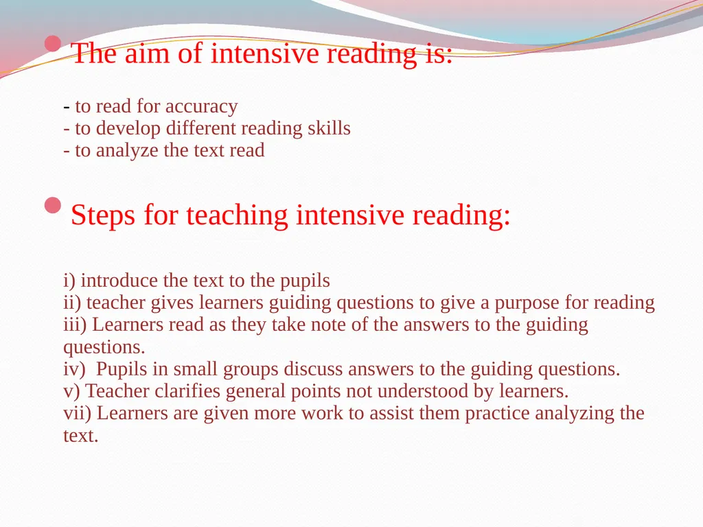 Ways we read… skimming extensive intensive - slide 12 of 13