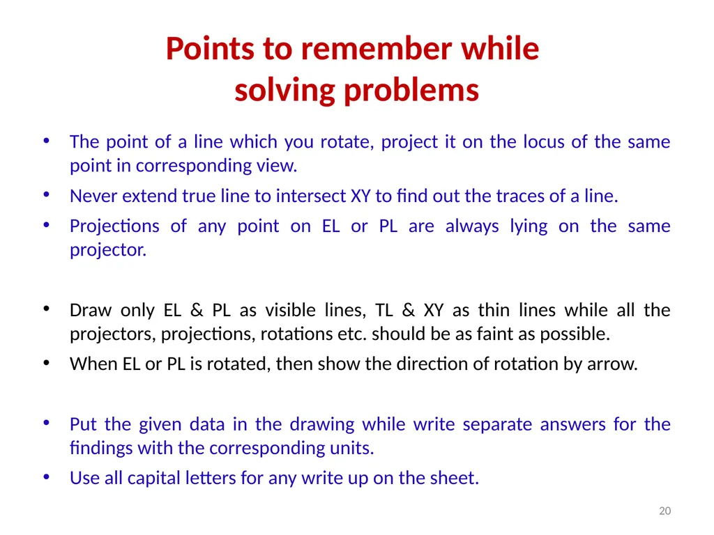 Engineering Graphics I Unit-1 Projections of a - slide 20 of 21