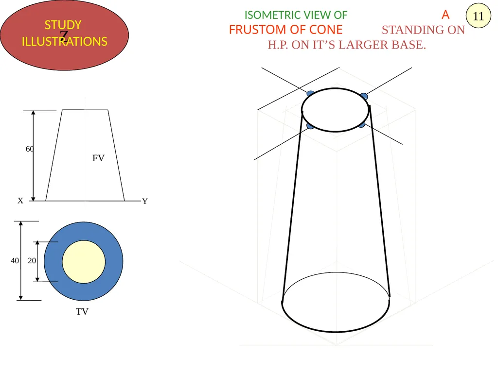 HALF CYLINDER LYING ON H.P. ( with flat face // - slide 5 of 39