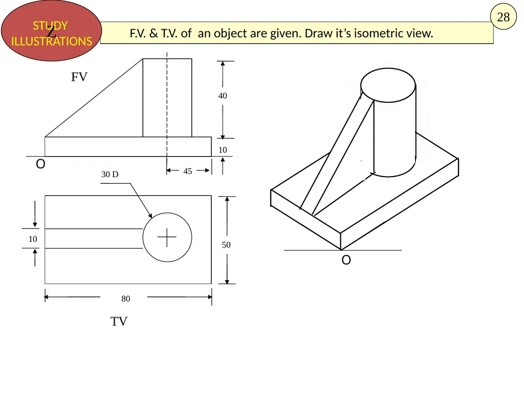 HALF CYLINDER LYING ON H.P. ( with flat face // - slide 21 of 39