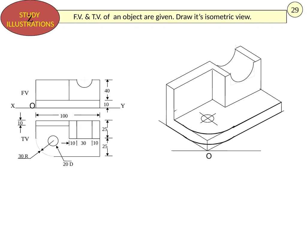 HALF CYLINDER LYING ON H.P. ( with flat face // - slide 22 of 39
