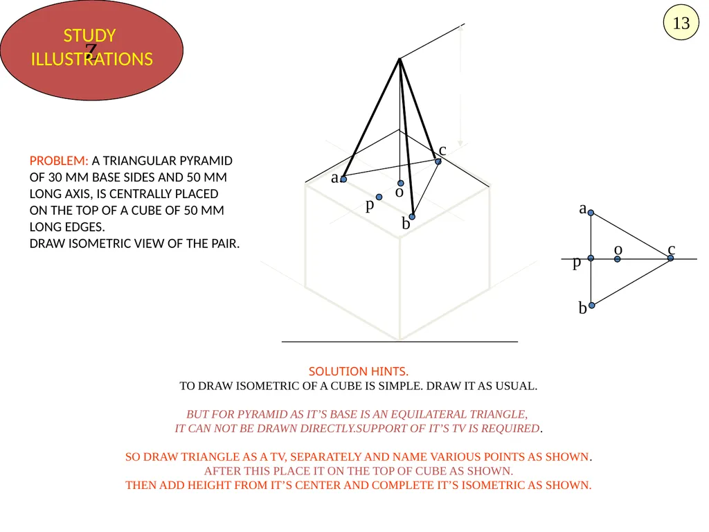 HALF CYLINDER LYING ON H.P. ( with flat face // - slide 7 of 39