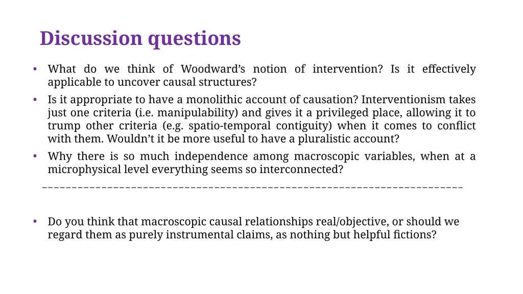 Causation with a Human Face By Jim Woodward - slide 11 of 11