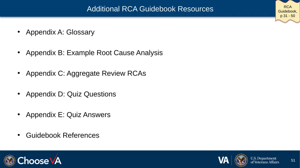 Guide to Performing a Root Cause Analysis: A - slide 51 of 52