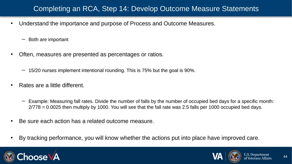 Guide to Performing a Root Cause Analysis: A - slide 44 of 52