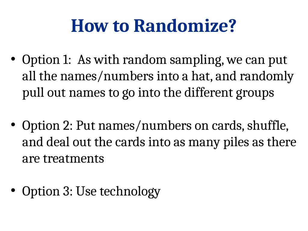 STAT 101: Day 3 Data Collection: Experiments and - slide 29 of 43