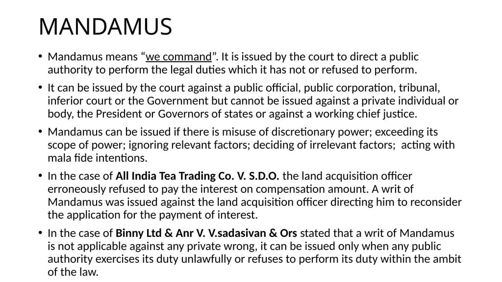 WRIT CONSTITUTION Is it a law/Statute? It is a - slide 20 of 36