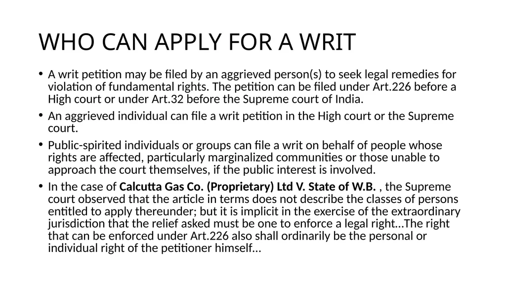 WRIT CONSTITUTION Is it a law/Statute? It is a - slide 10 of 36