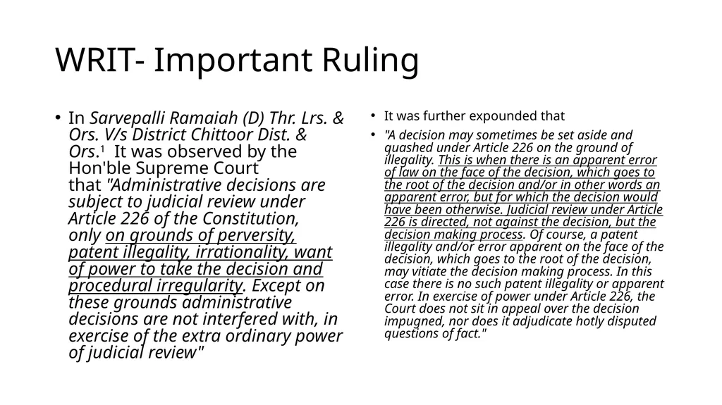 WRIT CONSTITUTION Is it a law/Statute? It is a - slide 34 of 36