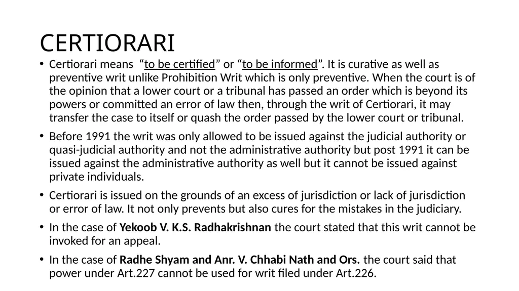 WRIT CONSTITUTION Is it a law/Statute? It is a - slide 22 of 36