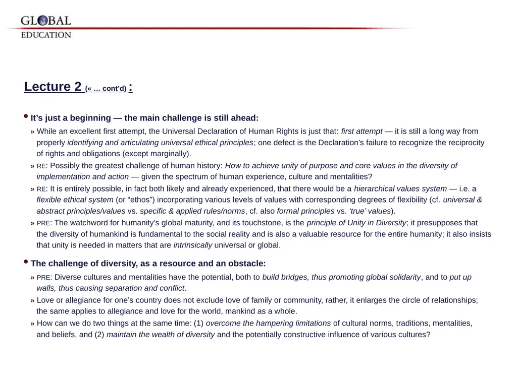 GKAS 3412 6 cr. Human Rights, Global Ethos and the - slide 27 of 42