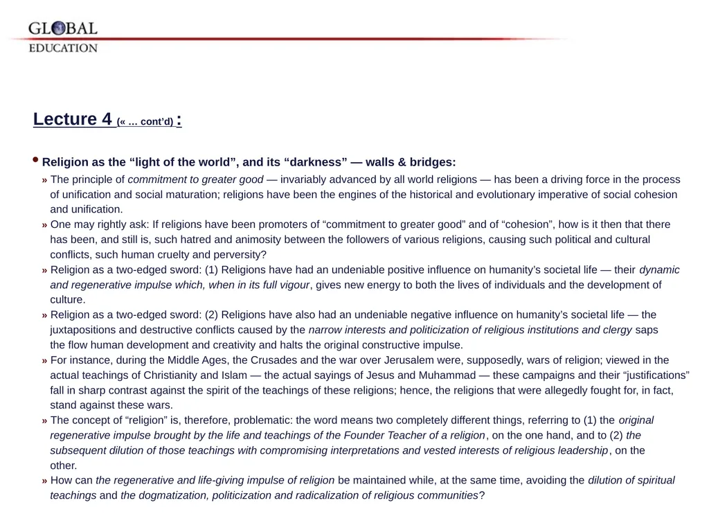 GKAS 3412 6 cr. Human Rights, Global Ethos and the - slide 34 of 42