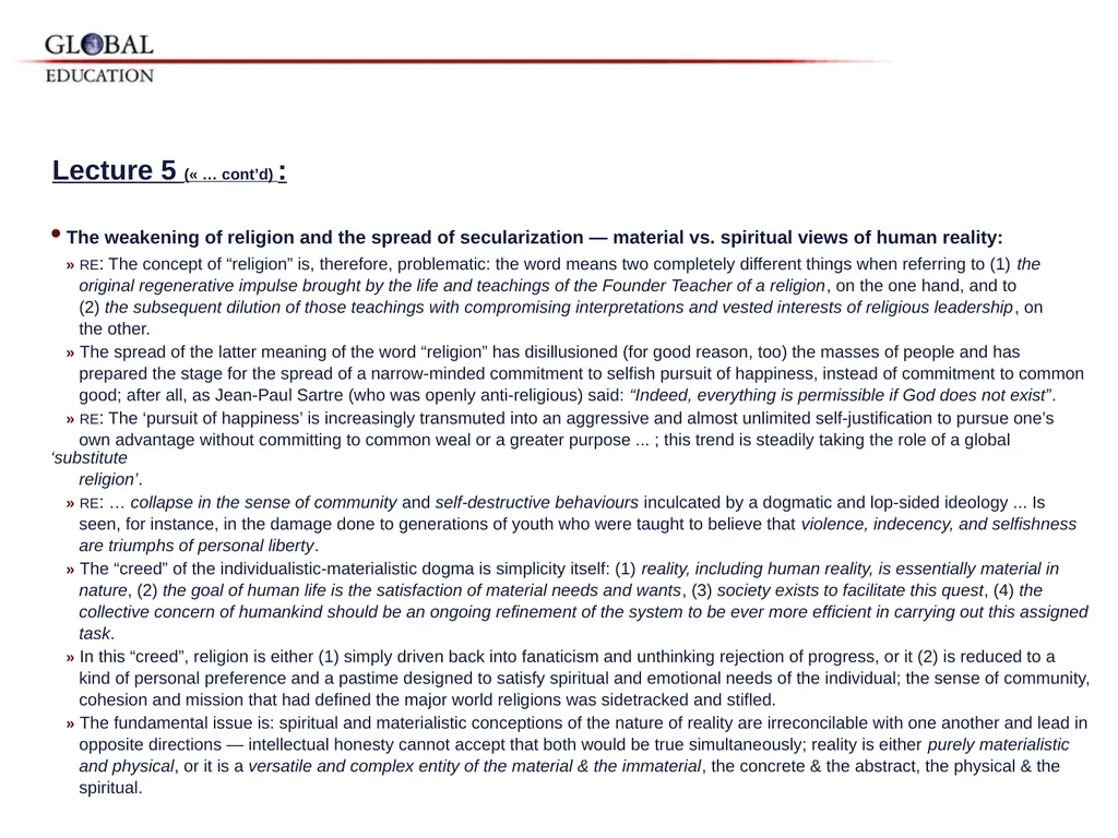 GKAS 3412 6 cr. Human Rights, Global Ethos and the - slide 37 of 42