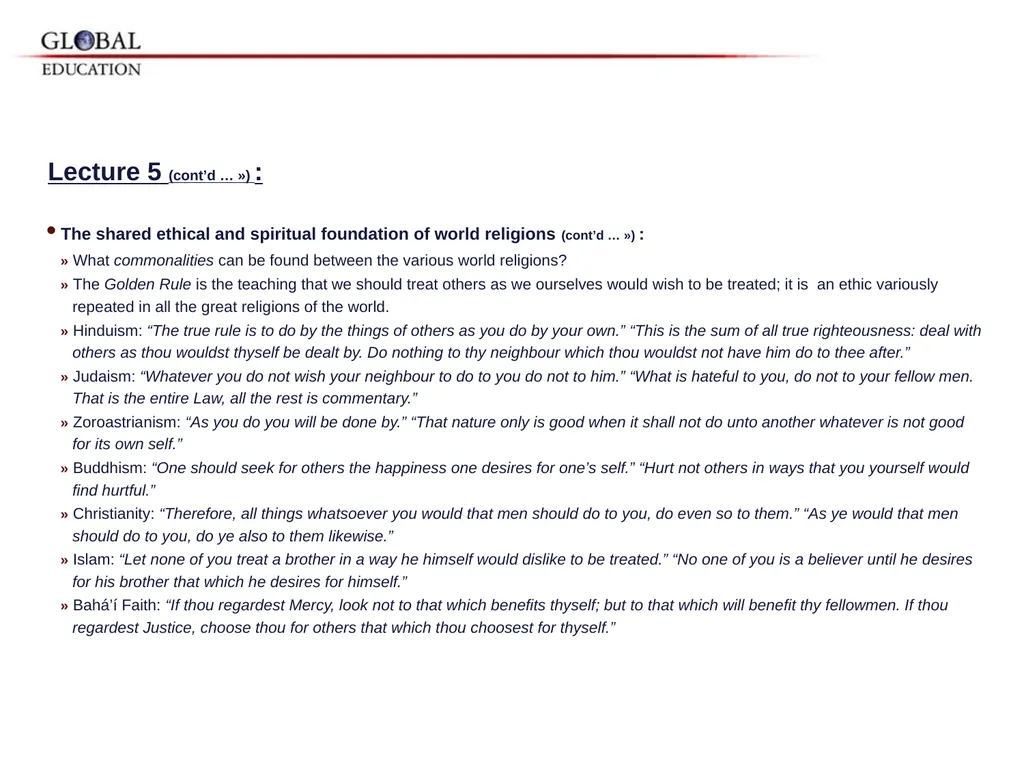 GKAS 3412 6 cr. Human Rights, Global Ethos and the - slide 35 of 42