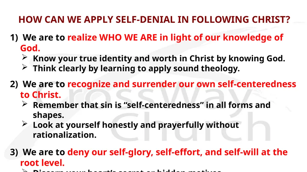 Self-Denial – Part 1 A Special Three-Part Series - slide 13 of 16