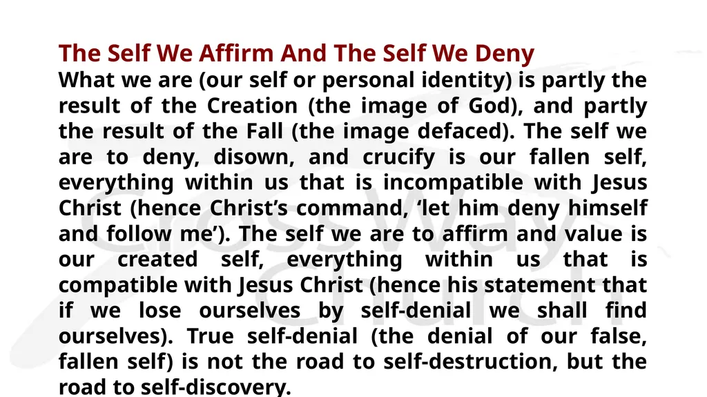 Self-Denial – Part 1 A Special Three-Part Series - slide 11 of 16