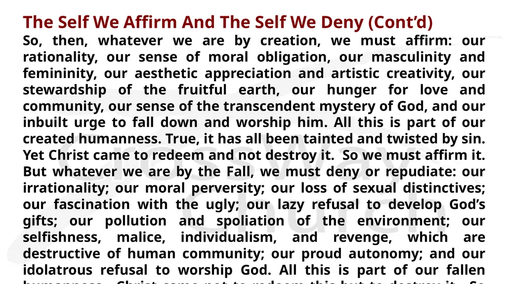 Self-Denial – Part 1 A Special Three-Part Series - slide 12 of 16