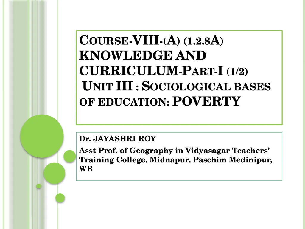 Course-VIII-(A) (1.2.8A) KNOWLEDGE AND - slide 1 of 19