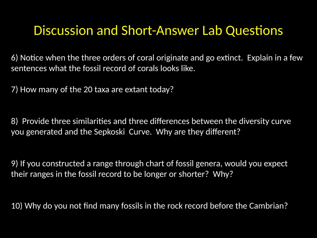 Range-Through Chart and Diversity Curve Lab Dr. - slide 18 of 21