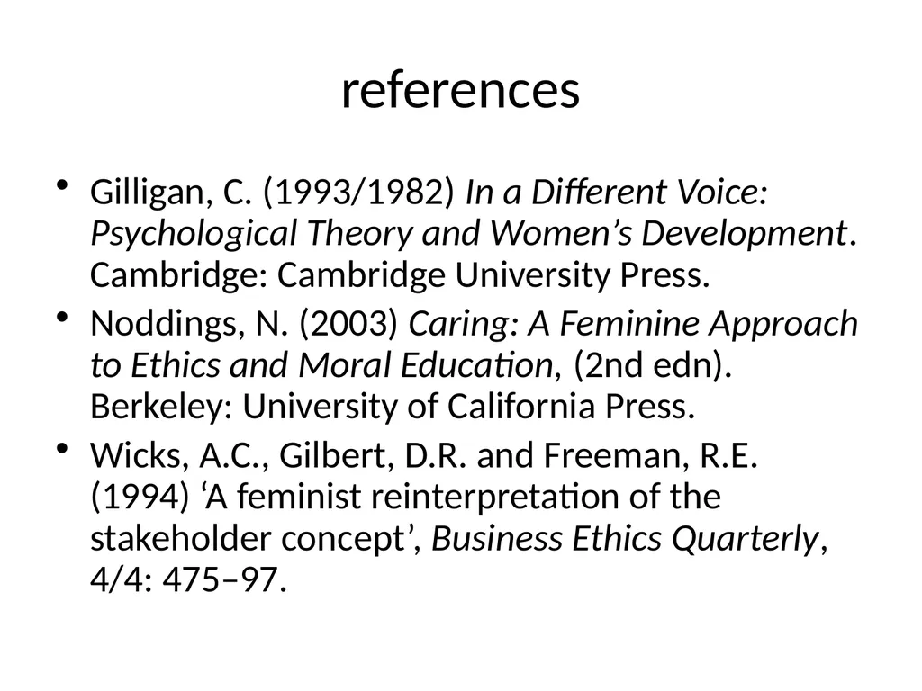 Ethics Theory and Business Practice 8.1 Feminine - slide 13 of 13