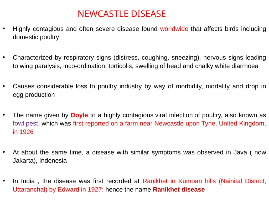 NEWCASTLE DISEASE RANIKHET DISEASE, AVIAN - slide 2 of 14