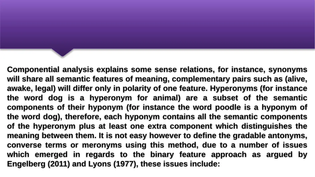 Componential Analysis and Verb Meaning Prepared by - slide 7 of 22