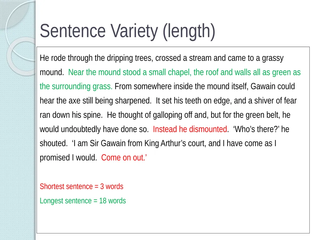 Sentence Variety 1 Sentence Variety Students’ (and - slide 13 of 14