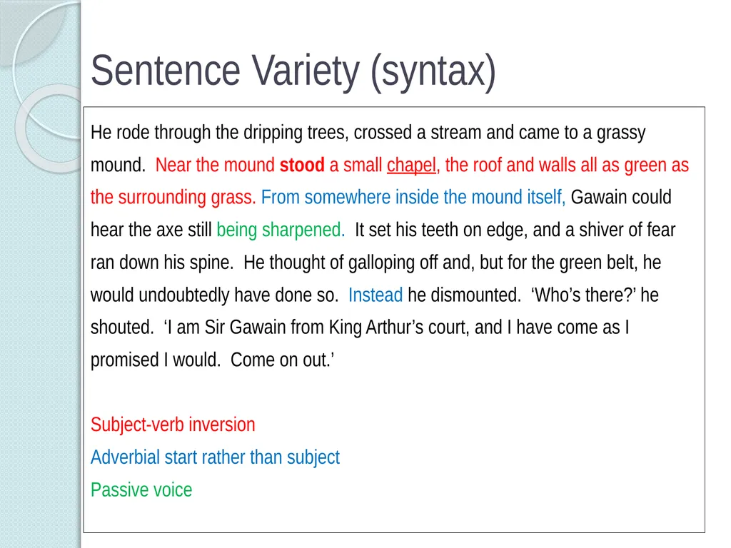 Sentence Variety 1 Sentence Variety Students’ (and - slide 12 of 14
