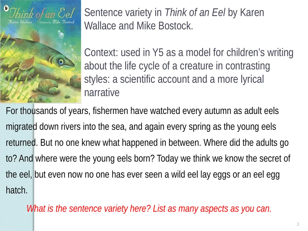 Sentence Variety 1 Sentence Variety Students’ (and - slide 3 of 14